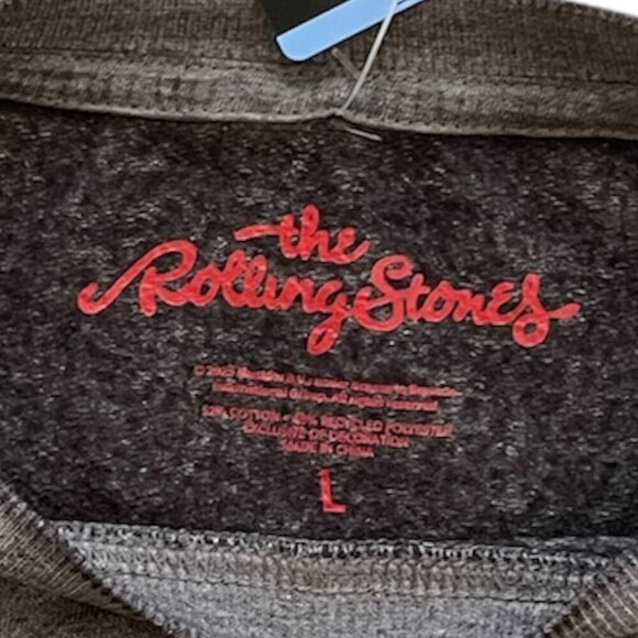 Rolling Stones Sweatshirt Crew Neck Pullover Tongue Logo Grey Size L - Picture 5 of 6